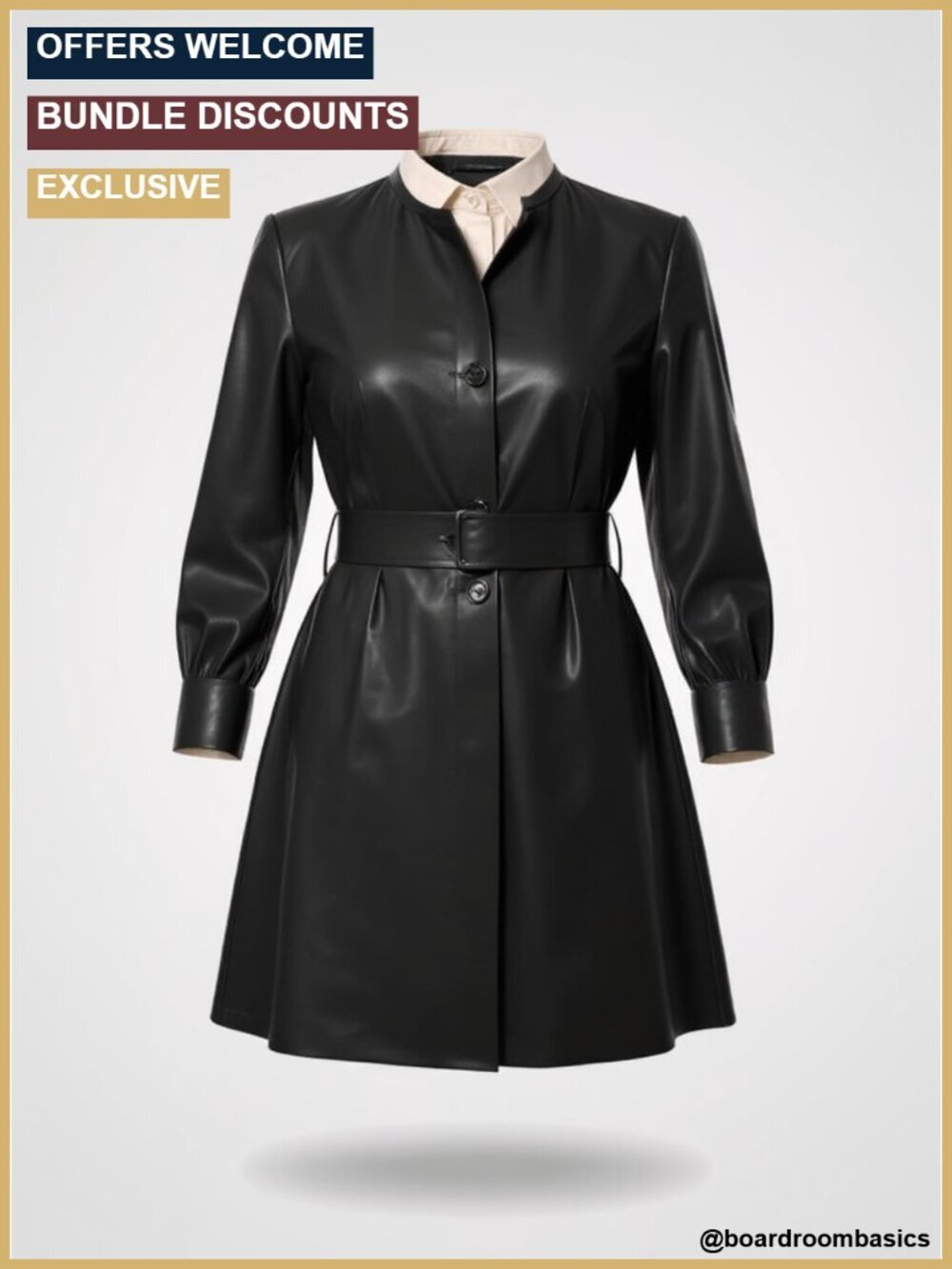 Faux Leather Pencil Skirt Midi Bodycon Office Skirt